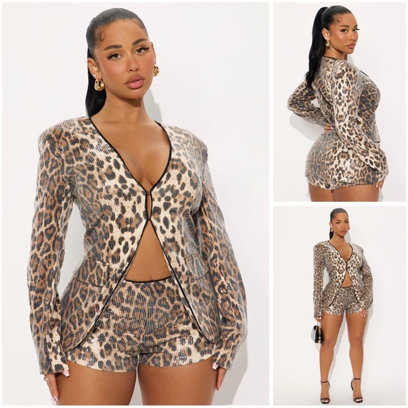 Fashion Nova Leopard Print Blouse - Picture 3 of 3
